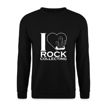 I Love Rock Collecting stone collectors - Unisex Sweatshirt - black - Front - Alina (178cm) & Michal (187cm)