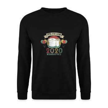 30th Birthday 2020 #Quarantiend T-Shirt - Unisex Pullover - Schwarz - Vorne - Alina (178cm) & Michal (187cm)