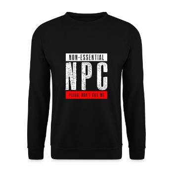 Non Essential NPC Zocker Gamer - Unisex Pullover - Schwarz - Vorne - Alina (178cm) & Michal (187cm)
