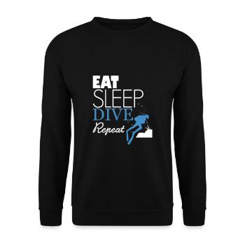 Eat Sleep Dive Répétez plongeurs - Sweat-shirt Unisexe - noir - Devant - Alina (178cm) & Michal (187cm)