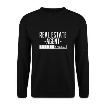 Real Estate Agent In Progress Real Estate Agent - Unisex Sweatshirt - black - Front - Alina (178cm) & Michal (187cm)