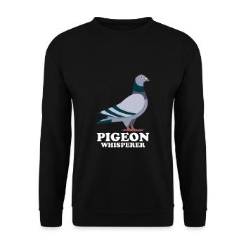 Pigeon Whisperer Gift Pigeons Whisperer - Unisex Sweatshirt - black - Front - Alina (178cm) & Michal (187cm)