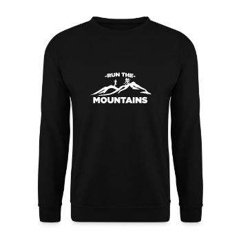 Run The Mountains Runner Mountain Marathon - Unisex Sweatshirt - black - Front - Alina (178cm) & Michal (187cm)