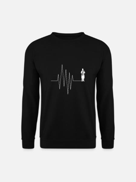 Herzschlag Herzlinie Herzfrequenz Priester Pfarrer - Unisex Pullover - Schwarz