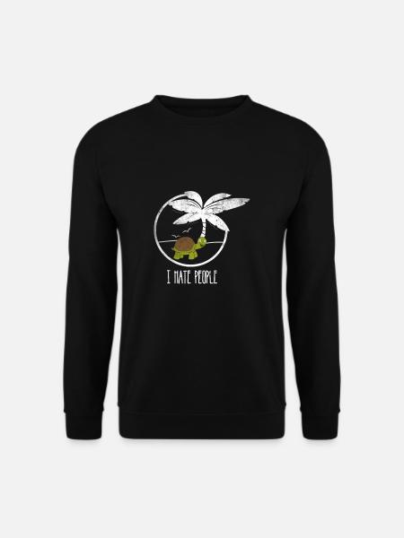 I Hate People Naturschutz Schildkröte - Unisex Pullover - Schwarz