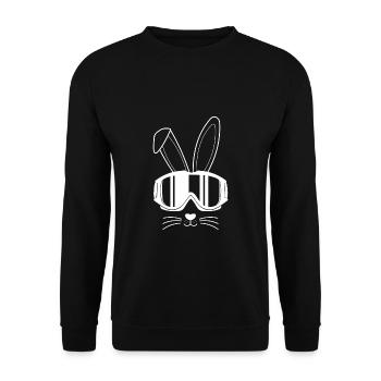 Ski Hase Apres Ski T-Shirt Geschenk - Unisex Pullover - Schwarz - Vorne - Alina (178cm) & Michal (187cm)
