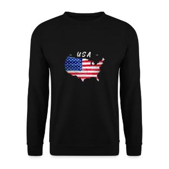 T-shirt drapeau américain drapeau américain - Sweat-shirt Unisexe - noir - Devant - Alina (178cm) & Michal (187cm)