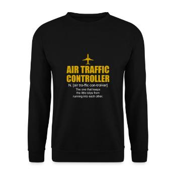 Air traffic controller definition air traffic controller - Unisex Sweatshirt - black - Front - Alina (178cm) & Michal (187cm)