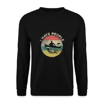 Je déteste les gens T-shirt Pilote de canoë-kayak - Sweat-shirt Unisexe - noir - Devant - Alina (178cm) & Michal (187cm)