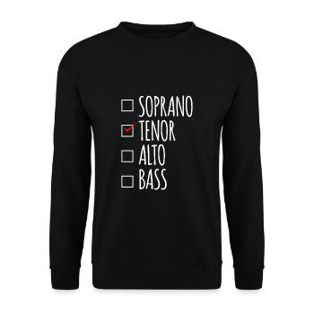 Soprano Tenor Alto Bass Choir Voices - Unisex Sweatshirt - black - Front - Alina (178cm) & Michal (187cm)