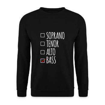 Soprano Tenor Alto Bass Choir Voices - Unisex Sweatshirt - black - Front - Alina (178cm) & Michal (187cm)