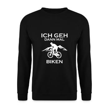 I Go Then Biking Mountain Biker T-Shirt - Unisex Sweatshirt - black - Front - Alina (178cm) & Michal (187cm)