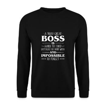 A Truly Great Boss Is ... boss gift - Unisex Sweatshirt - black - Front - Alina (178cm) & Michal (187cm)