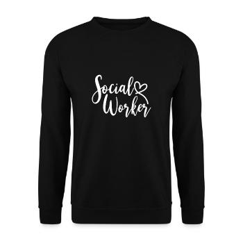 T-shirt de travailleur social cadeau de travailleur social - Sweat-shirt Unisexe - noir - Devant - Alina (178cm) & Michal (187cm)