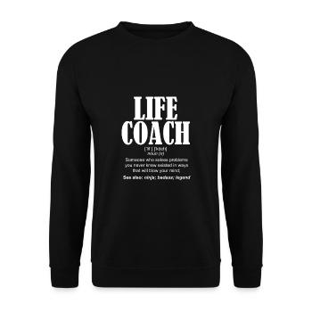 Life Coach Definition Gift T-Shirt - Unisex Sweatshirt - black - Front - Alina (178cm) & Michal (187cm)