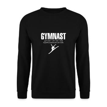 Gymnast Definition Gymnastik T-Shirt - Unisex Pullover - Schwarz - Vorne - Alina (178cm) & Michal (187cm)