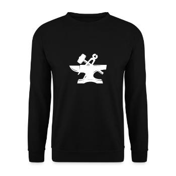 Farrier Anvil Pliers Tool Gift - Unisex Sweatshirt - black - Front - Alina (178cm) & Michal (187cm)
