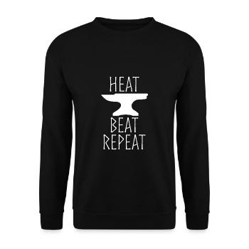 Heat Beat Repeat Anvil Blacksmith T-Shirt - Unisex Sweatshirt - black - Front - Alina (178cm) & Michal (187cm)
