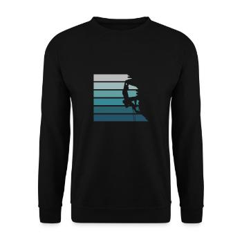 Seilklettere T-Shirt Felskletterer Geschenk - Unisex Pullover - Schwarz - Vorne - Alina (178cm) & Michal (187cm)