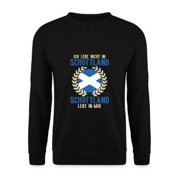 Ich Lebe Nicht In Schottland Schottland Lebt In... - Unisex Pullover - Schwarz - Vorne - Alina (178cm) & Michal (187cm)