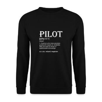 Pilot Definition T-Shirt Geschenk - Unisex Pullover - Schwarz - Vorne - Alina (178cm) & Michal (187cm)