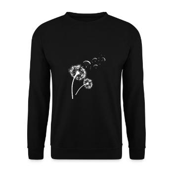Pusteblume Motorschirm T-Shirt Geschenk - Unisex Pullover - Schwarz - Vorne - Alina (178cm) & Michal (187cm)