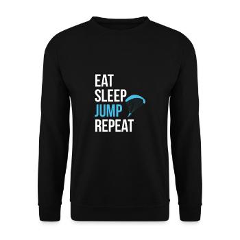 Eat Sleep Jump Repeat Skydiver Skydiver - Sweat-shirt Unisexe - noir - Devant - Alina (178cm) & Michal (187cm)