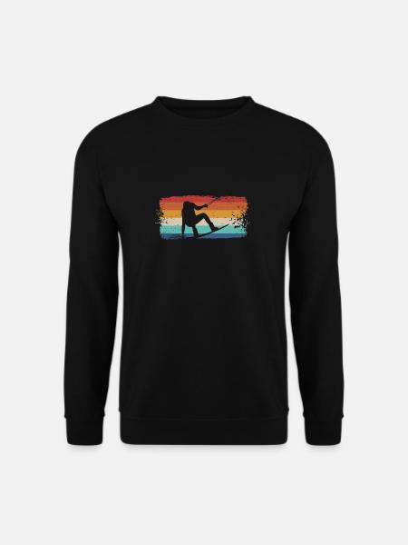 Vintage retro wakeboarding shirt wakeboarder - Unisex Sweatshirt - black