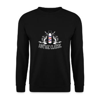 T-shirt Vintage Classic Barber Team - Sweat-shirt Unisexe - noir - Devant - Alina (178cm) & Michal (187cm)