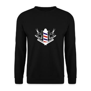 Barber Rasierer T-Shirt Geschenk - Unisex Pullover - Schwarz - Vorne - Alina (178cm) & Michal (187cm)