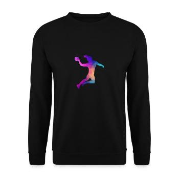 Handball player coach team team handball player - Unisex Sweatshirt - black - Front - Alina (178cm) & Michal (187cm)