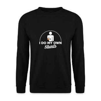 I Do My Own Stunts Arm fracture cast - Unisex Sweatshirt - black - Front - Alina (178cm) & Michal (187cm)