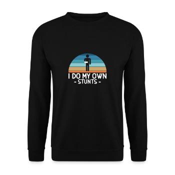 I Do My Own Stunts Arm fracture cast - Unisex Sweatshirt - black - Front - Alina (178cm) & Michal (187cm)