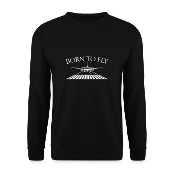 T-shirt Pilote d'avion né pour voler - Sweat-shirt Unisexe - noir - Devant - Alina (178cm) & Michal (187cm)