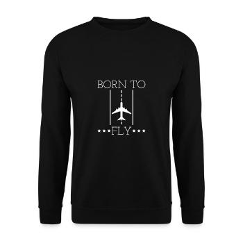 T-shirt Pilote d'avion né pour voler - Sweat-shirt Unisexe - noir - Devant - Alina (178cm) & Michal (187cm)