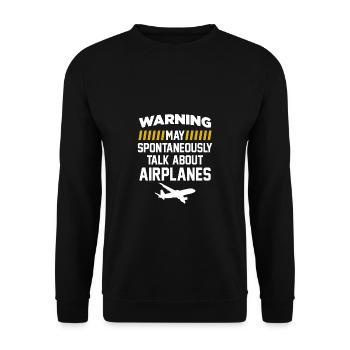 L'avertissement peut parler spontanément des avions - Sweat-shirt Unisexe - noir - Devant - Alina (178cm) & Michal (187cm)
