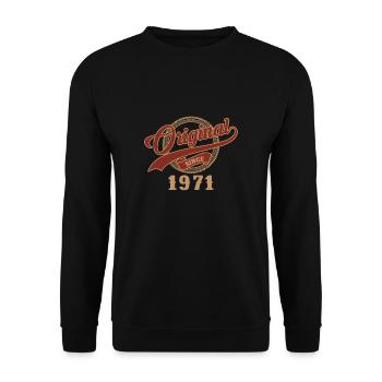 Cadeau original du 50e anniversaire depuis 1971 - Sweat-shirt Unisexe - noir - Devant - Alina (178cm) & Michal (187cm)