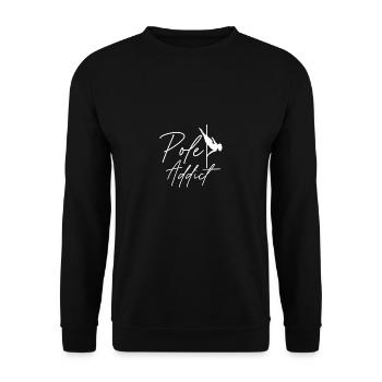 T-shirt cadeau Pole Addict Pole Dancer - Sweat-shirt Unisexe - noir - Devant - Alina (178cm) & Michal (187cm)
