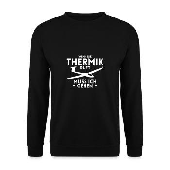 Wenn Die Thermik Ruft Muss Ich Gehen Segelflieger - Unisex Pullover - Schwarz - Vorne - Alina (178cm) & Michal (187cm)