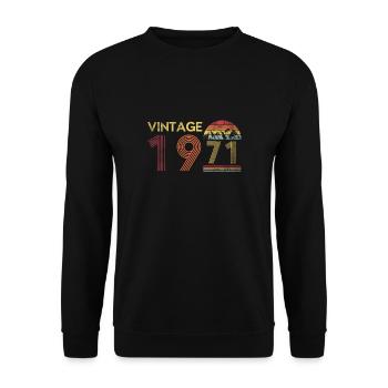 Vintage 1971 randonneur alpiniste 50e anniversaire - Sweat-shirt Unisexe - noir - Devant - Alina (178cm) & Michal (187cm)