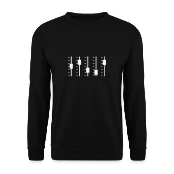 Tontechniker Shirt Geschenk Audio Regler Mischpult - Unisex Pullover - Schwarz - Vorne - Alina (178cm) & Michal (187cm)