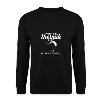 Wenn Die Thermik Ruft Muss Ich Gehen Paragleiter - Unisex Pullover - Schwarz - Vorne - Alina (178cm) & Michal (187cm)