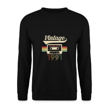 Vintage The Best Of 91 1991 30th Birthday Shirt - Unisex Sweatshirt - black - Front - Alina (178cm) & Michal (187cm)