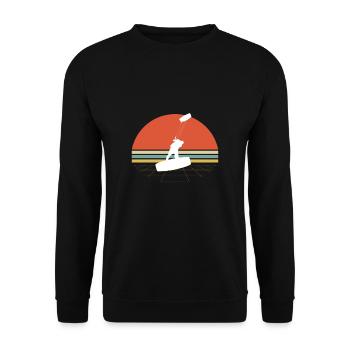 Vintage Retro Kiteboarding Kite Surfer T-Shirt - Unisex Sweatshirt - black - Front - Alina (178cm) & Michal (187cm)