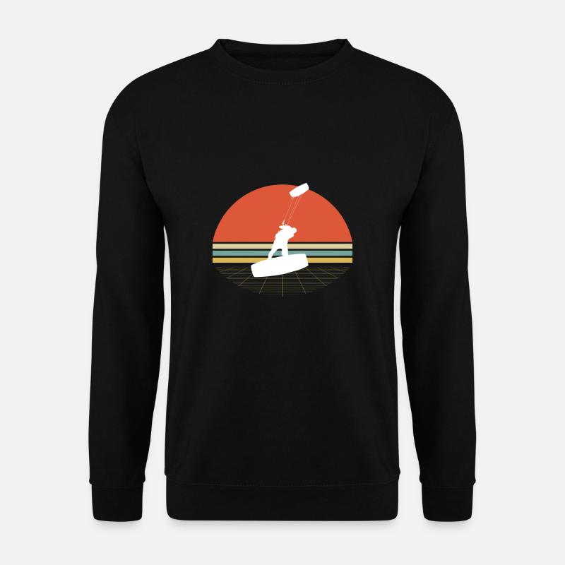 Vintage Retro Kiteboarding Kite Surfer T-Shirt - Unisex Pullover - Schwarz