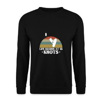 Life Begins At 15 Knots Kite Board Surfer Shirt - Unisex Sweatshirt - black - Front - Alina (178cm) & Michal (187cm)