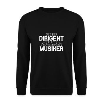 Dieser Dirigent Hat Fantastische Musiker - Unisex Pullover - Schwarz - Vorne - Alina (178cm) & Michal (187cm)