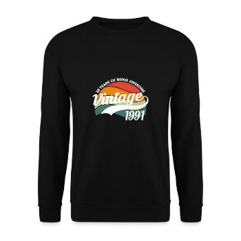 30 Years Of Being Awesome 1991 Shirt - Unisex Pullover - Schwarz - Vorne - Alina (178cm) & Michal (187cm)