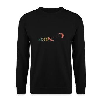 Vintage Retro Evolution Kite Kitesurfing Shirt - Unisex Sweatshirt - black - Front - Alina (178cm) & Michal (187cm)