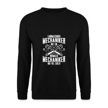 Landmaschinen Mechaniker Wie Ein Normaler ... - Unisex Pullover - Schwarz - Vorne - Alina (178cm) & Michal (187cm)